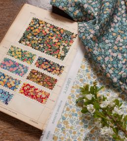 Wiltshire Blossom Fabric by Liberty Flax Flower