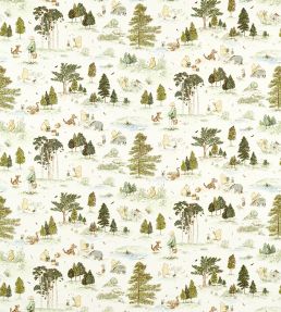 Winnie the Pooh Fabric by Sanderson Macaron Green