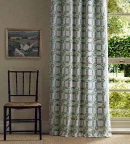 Wisley Weave Fabric by Morris & Co Indigo/Artichoke