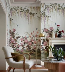 Wisteria Bloom Mural by 1838 Wallcoverings Heather