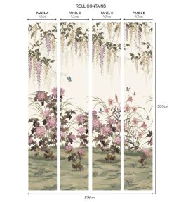 Wisteria Bloom Mural by 1838 Wallcoverings Heather