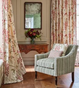 Wisteria Vine Silk Fabric by James Hare Cherry Rose