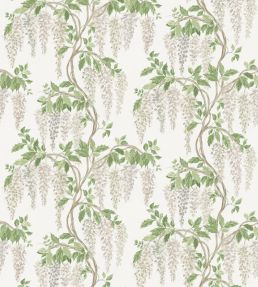 Wisteria Walk Fabric by Nina Campbell White/Green