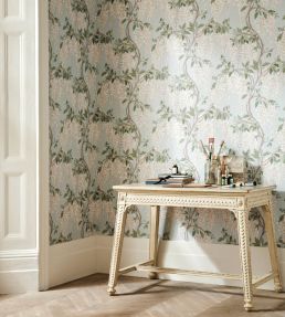 Wisteria Walk Wallpaper by Nina Campbell Aqua/Green