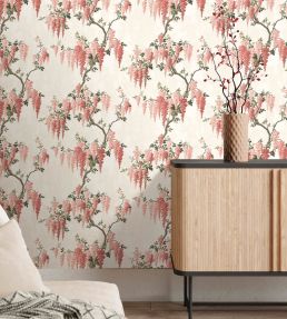 Wisteria Wallpaper by Woodchip & Magnolia Coral Floral