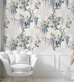 Wisteria Wallpaper by Woodchip & Magnolia Cornflower Blue