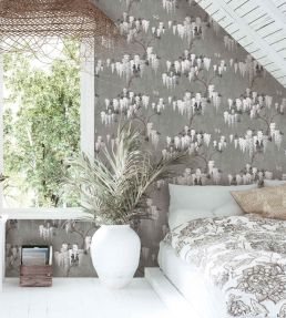 Wisteria Wallpaper by Woodchip & Magnolia Latte/Slate Grey