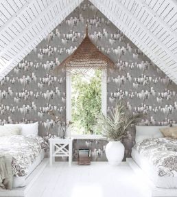 Wisteria Wallpaper by Woodchip & Magnolia Latte/Slate Grey