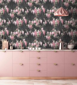 Wisteria Wallpaper by Woodchip & Magnolia Noir Black