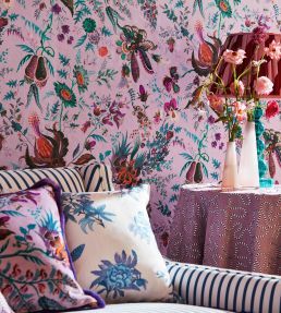 Wonderland Floral Wallpaper by Harlequin Amethyst/ Lapis/Ruby
