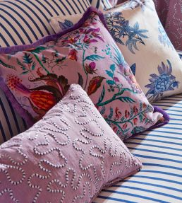 Wonderland Floral Velvet Fabric by Harlequin Amber/Lapis/Ruby