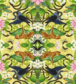 Wonderlust Tea Story Wallpaper by Clarke & Clarke Citron