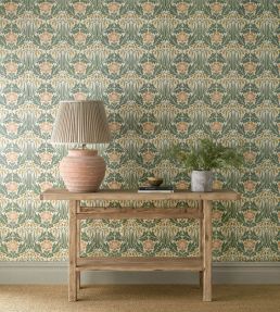 Woodbell & Anemone Wallpaper by Morris & Co Rose/Sage