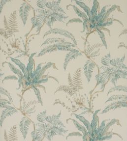 Woodfern Wallpaper by Colefax and Fowler Aqua