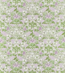 Woodford Fabric by Thibaut Lilac and Green