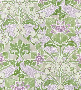 Woodford Wallpaper by Thibaut Lilac and Green