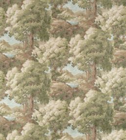 Woodland Clearing Fabric by Thibaut Green