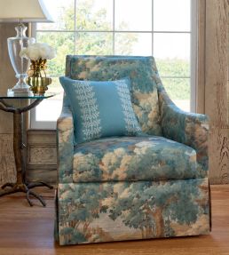 Woodland Clearing Fabric by Thibaut Spa Blue