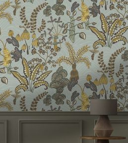 Woodland Floor Wallpaper by Josephine Munsey Celadon and Lemon