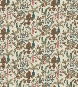 Woodland Floor Fabric by Josephine Munsey Stone and Teal