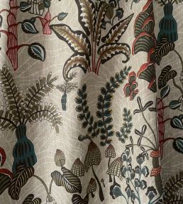 Woodland Floor Fabric by Josephine Munsey Stone and Teal