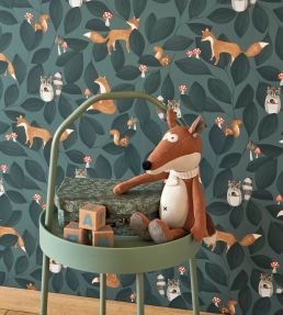 Woodland Friends Wallpaper by Casadeco Bleu Encre