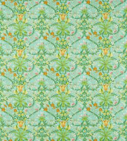 Woodland Weeds Fabric by Morris & Co Orange/Turquoise