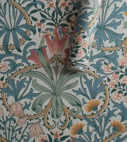 Woodland Weeds Wallpaper by Morris & Co Rose/Weld