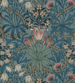 Woodland Weeds Wallpaper by Morris & Co Rose/Woad