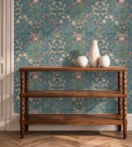 Woodland Weeds Wallpaper by Morris & Co Rose/Woad