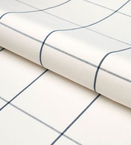Woodman Check Fabric by Schumacher Indigo