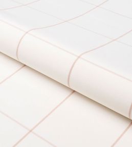 Woodman Check Fabric by Schumacher Temple Pink