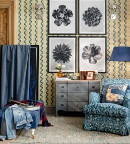 Woodstock Denim Fabric by MINDTHEGAP Blue