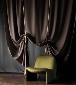 Wool Satin Fabric by Zoffany Tabac