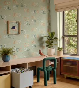 Wordplay Wallpaper by Coordonne Mint