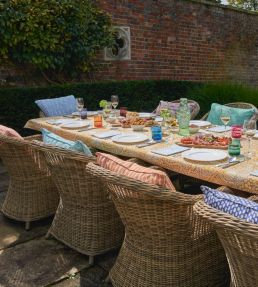 York Stripe Outdoor Fabric by Fermoie Fuschia