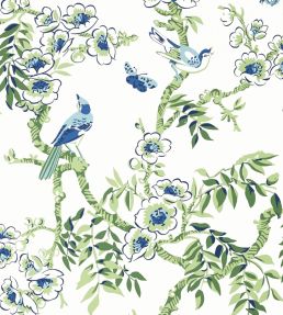 Yukio Wallpaper by Thibaut Blue and Green