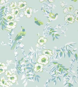 Yukio Wallpaper by Thibaut Spa Blue