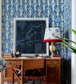 Zakynthos Wallpaper by MINDTHEGAP Indigo Yellow