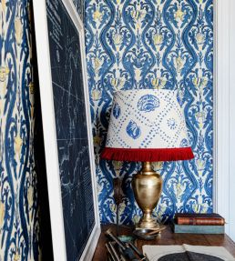 Zakynthos Wallpaper by MINDTHEGAP Indigo Yellow