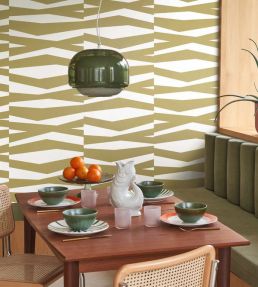 Zebra Game Wallpaper by Casadeco Olive