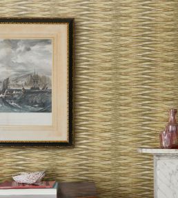 Ziggery Grasscloth Wallpaper by Madeaux 03 Taupe & Teal