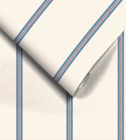 Ziggy Stripe Wallpaper by Woodchip & Magnolia Harbour Blue