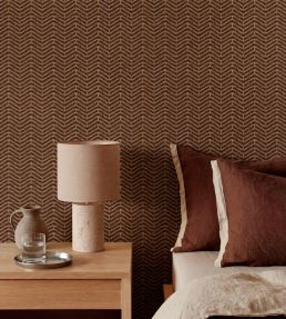 Zigzagueo Wallpaper by Coordonne Walnut