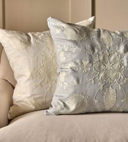 Zinnia Cushion 60 x 60cm by William Yeoward Duck Egg