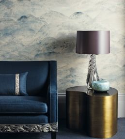 Sansui Wallpaper by Zoffany Indigo Wash