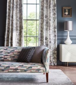 Oiseaux De Paradis Fabric by Zoffany Prussian Blue