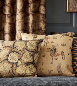 Suzani Archive Embroidery Fabric by Zoffany Antique Gold/Ink