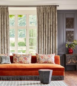 Suzani Archive Weave Fabric by Zoffany Zinc