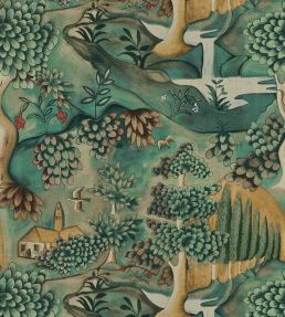 Verdure Fabric by Zoffany Tapestry Green